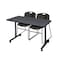 Kobe Rectangle Tables > Training Tables > Kobe Mobile Table & Chair Sets, 48 W, 24 L, 29 H, Grey MKTRCC4824GY44BK - alternate 1